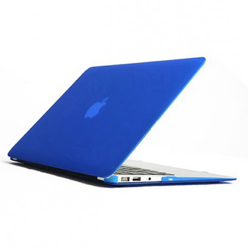 ENKAY pour MacBook Air 13,3 pouces (Version US) 4 en 1 Coque de protection en plastique dur givré avec protecteur d'écran et protège-clavier et bouchons anti-poussière (bleu foncé) SE091D1802-010