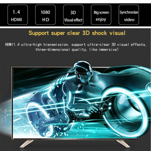 1.8m HDMI vers HDMI 19Pin Câble, Version 1.4, Support 3D, Ethernet, HD TV / Xbox 360 / PS3 etc. (Plaqué Or) (Noir) SH03471629-09