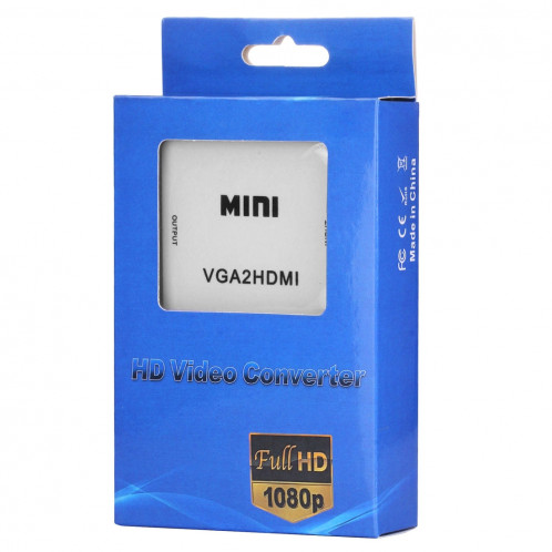 HD 1080P HDMI Mini VGA vers HDMI Scaler Box Convertisseur Audio Vidéo Numérique (Blanc) SH12411654-08