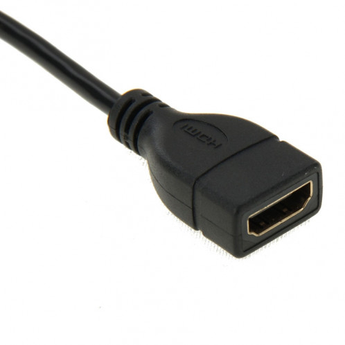 Mâle de mini HDMI plaqué par or de 16cm au câble femelle de Pin de HDMI 19, angle droit de 90 degrés SH32111703-04