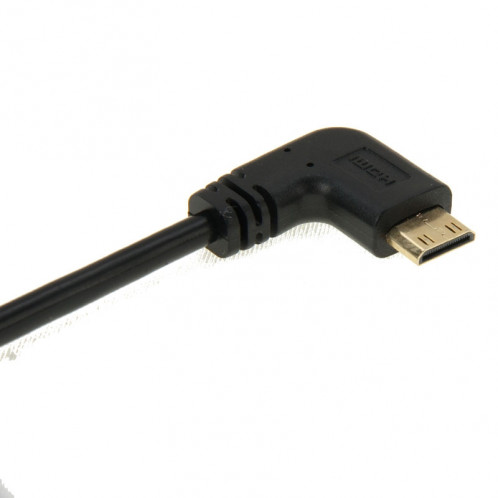 Mâle de mini HDMI plaqué par or de 16cm au câble femelle de Pin de HDMI 19, angle droit de 90 degrés SH32111703-04