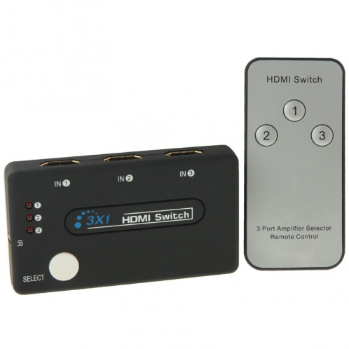 Mini sélecteur 3x1 HD 1080P HDMI V1.3 avec télécommande pour HDTV / STB / DVD / Projecteur / DVR SH5624717-09