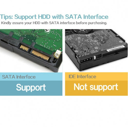 ORICO 6619US3 5Gbps Super Speed ​​USB 3.0 vers SATA Disque dur Station d'accueil pour 2,5 pouces / 3,5 pouces disque dur (Noir) SO692B1080-012