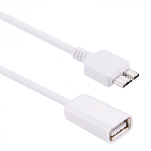 21cm Micro USB 3.0 Mâle vers USB 2.0 Femelle Câble Adaptateur Convertisseur OTG, 21 cm Micro USB 3.0 Mâle vers USB 2.0 Femelle OTG Convertisseur Câble Adaptateur (Blanc) SH2258853-04