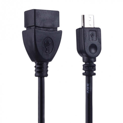 Câble adaptateur convertisseur micro USB mâle vers USB 2.0 femelle OTG, Pour Samsung, Sony, Meizu, Xiaomi et autres smartphones (noir) SH-103212-04
