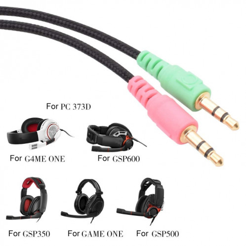 ZS0076 PC Version Gaming Headphone Cable for Sennheiser PC 373D GSP350 GSP500 GSP600 G4ME ONE GAME ZERO SH75911407-07