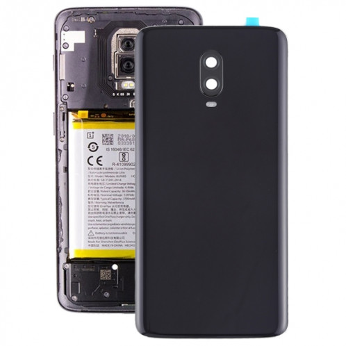 Pour le couvercle arrière de la batterie d'origine OnePlus 6T avec objectif d'appareil photo (noir de jais) SH1JBL1870-06
