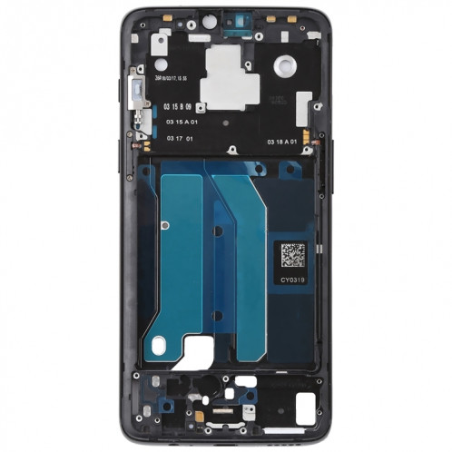 Pour OnePlus 6 Front Housing LCD Frame Bezel Plate avec touches latérales (Jet Black) SH47JB740-06