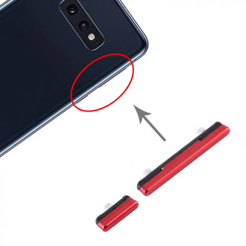 Pour Samsung Galaxy S10e Bouton d'alimentation et bouton de contrôle du volume (rouge) SH658R387-04