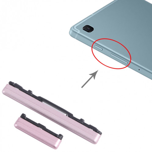 Pour Samsung Galaxy Tab S6 Lite SM-P610/P615 1 jeu de boutons d'alimentation d'origine + bouton de contrôle du volume (rose) SH810F1661-04