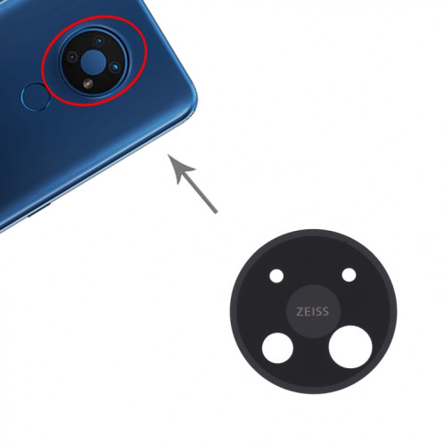 Couvercle d'objectif de caméra 10 PCS pour Nokia C5 Endi (Noir) SH985B394-04