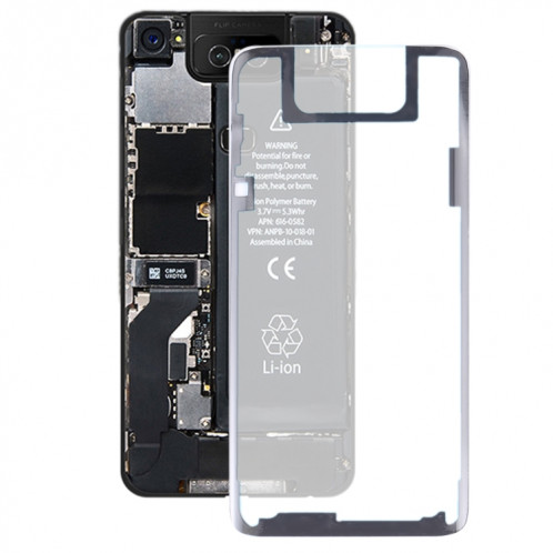 Couvercle arrière de la batterie transparente avec adhésif pour Asus Zenfone 6 ZS630KL (transparent) SH970T1903-07
