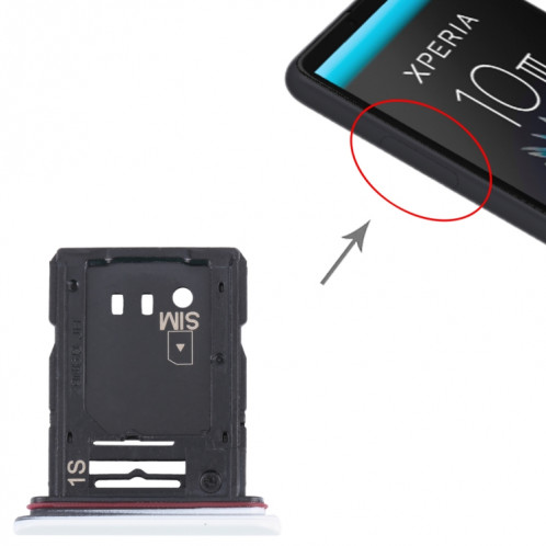 Plateau de carte SIM + plateau de carte micro SD pour Sony Xperia 10 III (blanc) SH003W1881-04