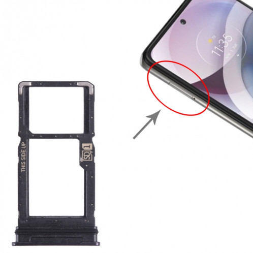 Pour Motorola One 5G Ace plateau de carte SIM + plateau de carte Micro SD (noir) SH822B569-04