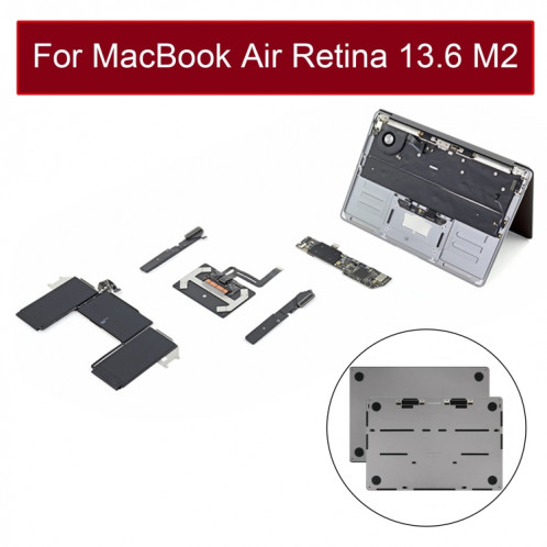 Coque inférieure pour MacBook Air Retina 13.6 M2 A2681 2022 EMC4074 (Gris) SH647H1193-02