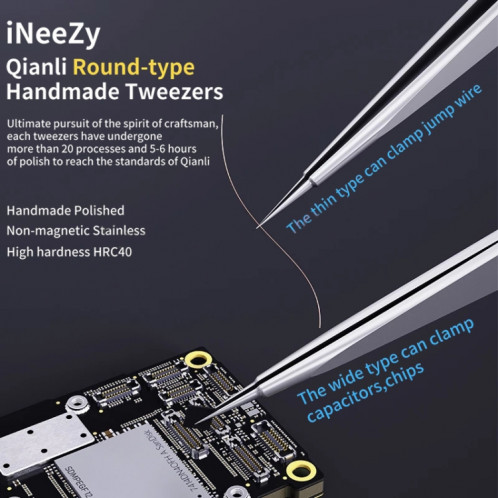 Qianli iNeezy YK-02 Pince à épiler extra-tranchante en acier inoxydable Pince à épiler pointue SQ02501282-09