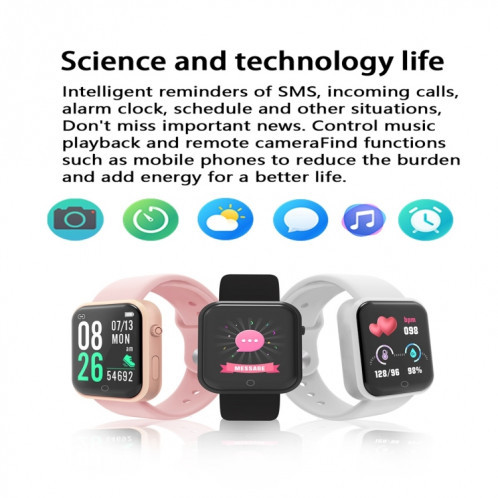 D20L 1.3 pouces IP67 Water Smart Watch Smart Watch (Blanc) SH001C416-08