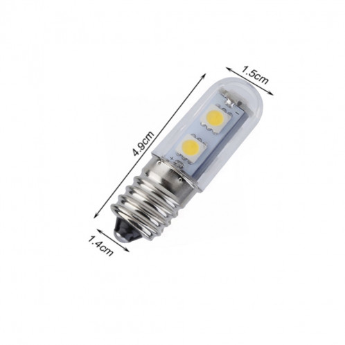 E14 vis lumière LED ampoule de réfrigérateur 1W 220V AC 7 lumière SMD 5050 ampères LED lumière réfrigérateur maison (Warm White) SH201A468-06