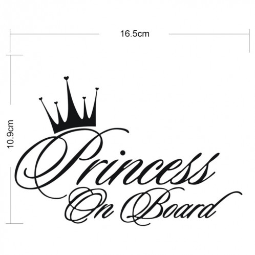 Autocollant réfléchissant de voiture de vinyle de laser de motif de bébé de princesse Princesse, taille: 16.5x10.9cm (Noir) SH201D1244-05