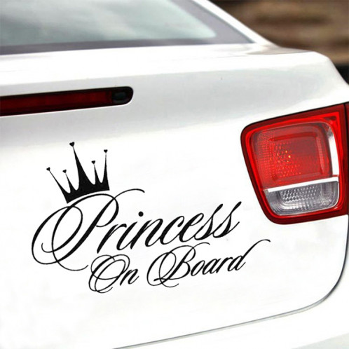 Autocollant réfléchissant de voiture de vinyle de laser de motif de bébé de princesse Princesse, taille: 16.5x10.9cm (Noir) SH201D1244-05
