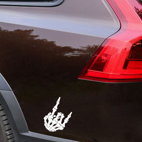 10 PCS QYPF Skull Finger Pattern autocollant de voiture vinyle décoration, Taille: 15x9cm (Argent) SH101B821-04
