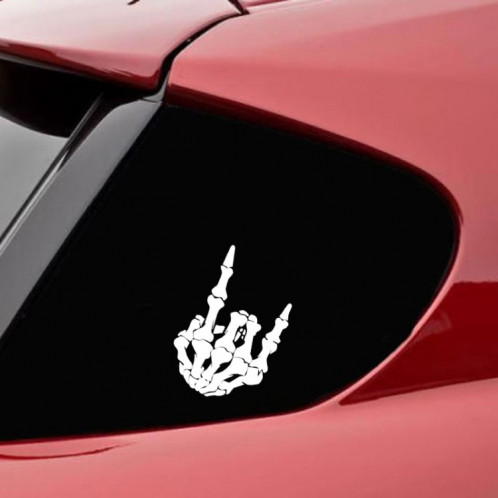 10 PCS QYPF Skull Finger Pattern autocollant de voiture vinyle décoration, Taille: 15x9cm (Argent) SH101B821-04