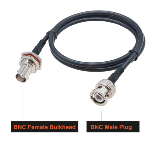 Câble adaptateur coaxial BNC femelle avec cercle étanche vers BNC mâle RG58, longueur du câble : 1,5 m. SH450334-05