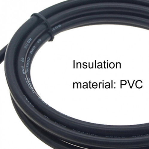 Câble adaptateur coaxial BNC femelle avec cercle étanche vers BNC mâle RG58, longueur du câble : 1,5 m. SH450334-05