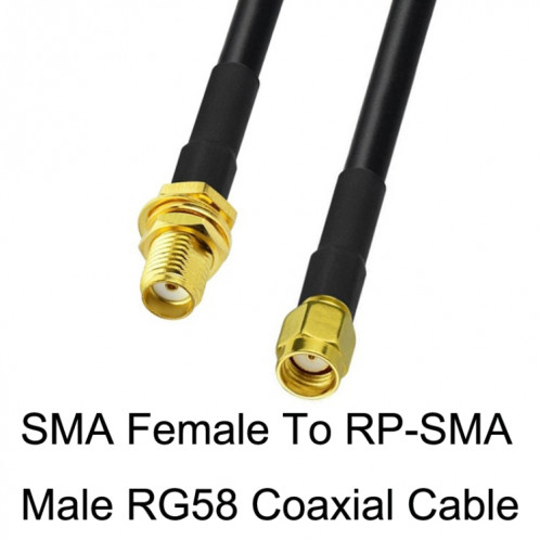 Câble adaptateur coaxial SMA femelle vers RP-SMA mâle RG58, longueur du câble : 1,5 m. SH40031926-04