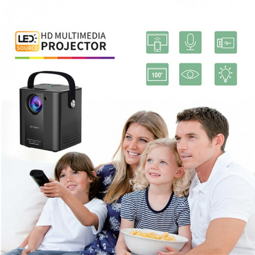 Mini projecteur portable HD domestique à LED C500, style: même version d'écran (noir) SH901B1596-09