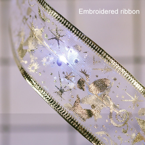 4m 40LEDs cadeau décoration ruban guirlande lumineuse LED fil de cuivre ruban arbre de noël haut bowknot lumière (lumière blanche chaude) SH401A1133-05