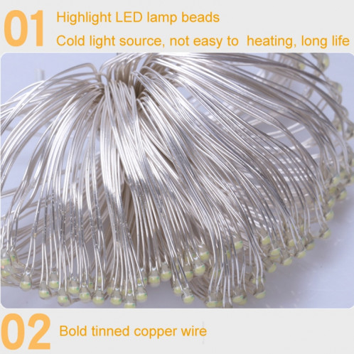4m 40LEDs cadeau décoration ruban guirlande lumineuse LED fil de cuivre ruban arbre de noël haut bowknot lumière (lumière blanche) SH401B997-05