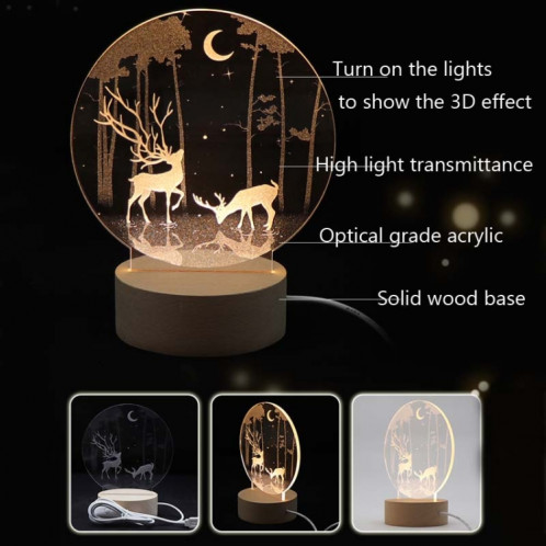 Atmosphère 3D lumière décorative acrylique intérieur sculpté LED veilleuse lampe de table fille créative (astronaute de bande dessinée) SH401D975-05