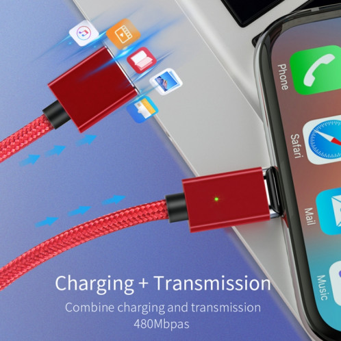 2 PCS Essope Smartphone Charge rapide et câble magnétique de transmission de données avec tête magnétique micro USB, longueur du câble: 1m (argent) SH406A813-07