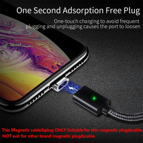 2 PCS Essope Smartphone Charge rapide et câble magnétique de transmission de données avec tête magnétique micro USB, longueur du câble: 1m (argent) SH406A813-07
