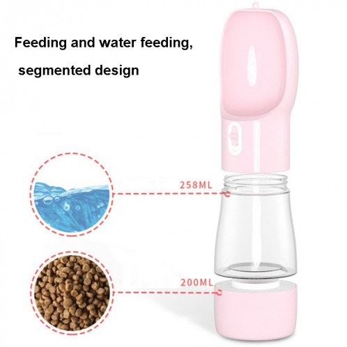 Abreuvoir portable à eau et à nourriture pour animaux de compagnie à double usage pour animaux de compagnie (rose) SH401B1128-08