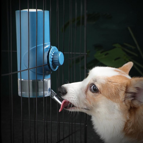 Abreuvoir à boules pour animaux de compagnie Abreuvoir pour chien suspendu Cage suspendue Tasse d'eau pour animaux de compagnie 500ML (bleu ciel) SH101B1642-09