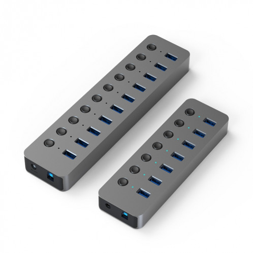 Splitter USB Blueend Splitter Alliage Aluminium QC Expander à charge rapide, Nombre d'interfaces: 7 ports (12V2A Power) SB7601729-07