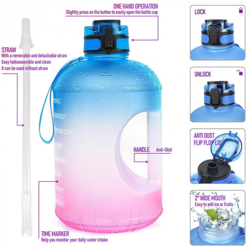TT-T585 1 gallon / 3.78L bouilloire de sport grande capacité couleur gradient plastique bouteille d'espace, couleur: transparent SH78061872-07