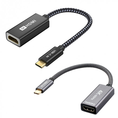 Câble ULT-unite USB3.1 Type-C / USB-C vers HDMI 4K HD avec câble de conversion d'écran, couleur: gris argenté SH05011933-06