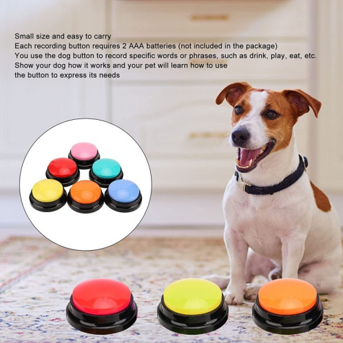 Pet Communication Button Dog Vocal Box Enregistrement Vocalizer, Style: Modèle d'enregistrement (Violet) SH401D37-07
