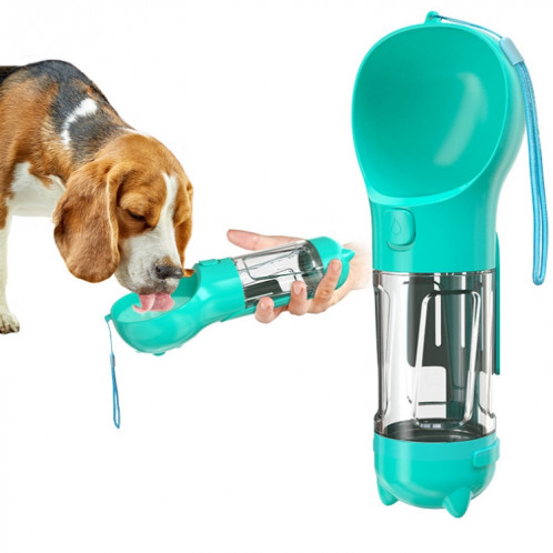 3 en 1 fontaine d'eau extérieure étanche pour chien bouteille à boire portable pour animal de compagnie, taille: 300 ml (vert) SH901C966-06