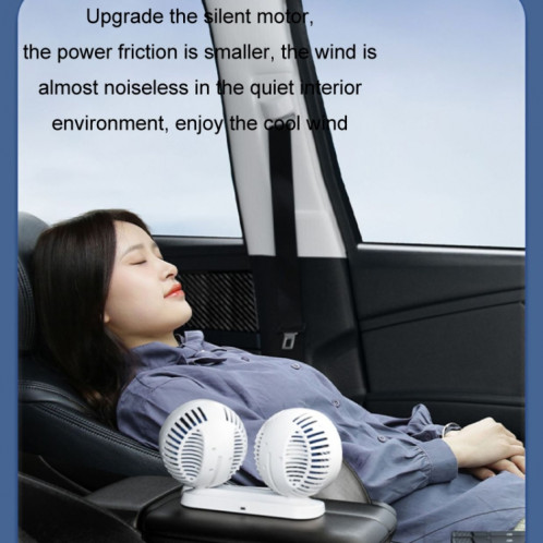 Ventilateur de voiture 12v/24v interface USB puissant ventilateur électrique à double tête (noir olive) SH601A89-013