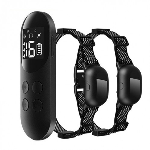 Collier de choc étanche intelligent pour dispositif de dressage de chien télécommandé pour animaux de compagnie, taille: pour deux chiens (noir) SH802A1998-012