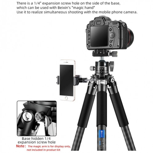 BEXIN RC254 + LH-28 trépied pliant Portable en Fiber de carbone appareil photo reflex support de photographie à cardan central à faible gravité SB11021673-020