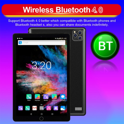 BDF A10 3G Téléphone Tablet PC, 10 pouces, 2GB + 32GB, Android 9.0, MTK8321 OCTA CORE CORTEX-A7, Support Dual Sim & Bluetooth & Wifi & GPS, Plug UE (Noir) SB577B185-015