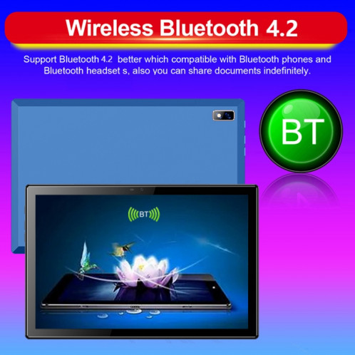 Tablette d'appel téléphonique G18 4G, 10,1 pouces, 4 Go + 64 Go, Android 8.0 MTK6797 Deca Core 2.1GHz, Double SIM, Support GPS, OTG, WiFi, BT (Bleu) SH890L1695-016