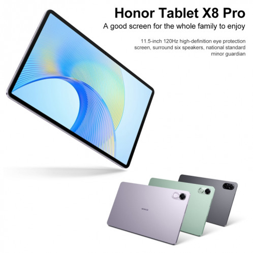 Honor Pad X8 Pro ELN-W09 Wi-Fi, 11,5 pouces, 6 Go + 128 Go, MagicOS 7.1 Qualcomm Snapdragon 685 Octa Core, 6 haut-parleurs, ne prend pas en charge Google (gris) SH088H1346-011