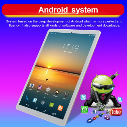 P30 3G Appel téléphonique Tablet PC, 10,1 pouces, 1 Go + 16 Go, Android 5.4GHz OCTA-CORE ARM CORTEX A7 1.4GHz, Support WiFi / Bluetooth / GPS, Plug UE (Bleu) SH932L185-08