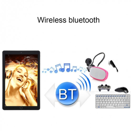 Tablette d'appel téléphonique 3G, 10,1 pouces, 2 Go + 32 Go, Android 5.1 MTK6580 Quad Core 1,3 GHz, double SIM, prise en charge GPS, OTG, WiFi, Bluetooth (noir) SH811B237-012